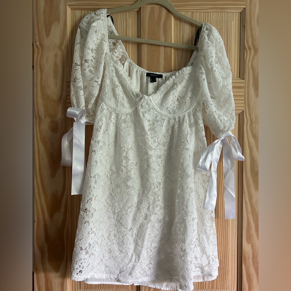 Forever 21 White Lace Mini Dress